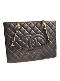 Replica Chanel Classic Coco Bag Black GST Sheepskin Leather A50995 Gold HY24188Hd81