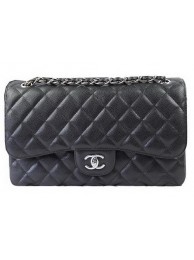 Replica Chanel Classic Flap Bag Black Cannage Pattern CF1113 Silver HY19406sA83