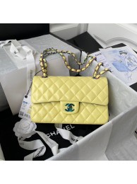 Replica Chanel Classic Flap Shoulder Bag Original Sheepskin leather Colors Buckle Medium A01113 Yellow&Blue HY1808Vi77