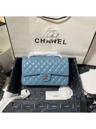 Replica Chanel classic handbag Lambskin&silver Metal 01112 blue HY19274UD97