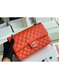 Replica chanel classic handbag Lambskin & silver Metal A01112 red HY16795CQ60