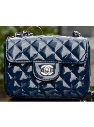 Replica Chanel Classic MINI Flap Bag Royal Patent Leather A1115 Silver HY21447XB19