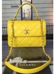Replica Chanel Classic Top Flap Bag Original Sheepskin Leather A92236 Yellow HY23678zR45