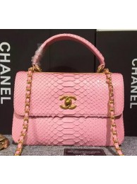 Replica Chanel Classic Top Flap Bag Original Snake Leather A90095 Pink HY16571ec82