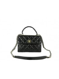 Replica Chanel Classic Top Handle Bag Original Sheepskin Leather A92236 Black HY17581sA83