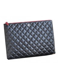 Replica Chanel Clutch Bag Black Sheepskin Leather A82044 Silver HY8900HB48