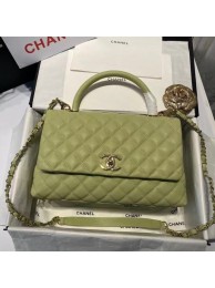 Replica Chanel coco flap bag with top handle A92991 Avocado Green HY15607XB19