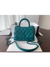 Replica Chanel coco mini flap bag with top handle AS2215 green HY6391Ac56