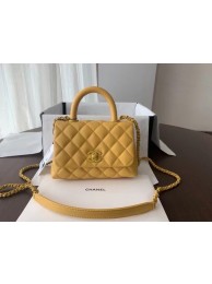 Replica Chanel coco mini flap bag with top handle AS2215 yellow HY18299Jw87