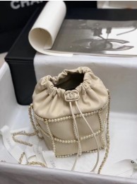 Replica Chanel drawstring bag Lambskin & Gold Metal AS2388 white HY18507nB47