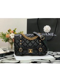 Replica Chanel FLAP BAG Aged Calfskin & Gold-Tone Metal AS2696 Black HY11268zR45