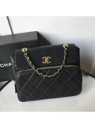 Replica Chanel flap bag Grained Calfskin & Gold-Tone Metal AS1199 black HY4965rH96