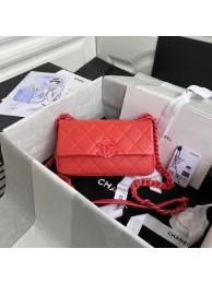 Replica Chanel flap bag Grained Calfskin & Lacquered Metal AS2302 red HY27022YP94