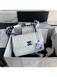 Replica Chanel flap bag Grained Calfskin & Lacquered Metal AS2303 white HY3600Fi42