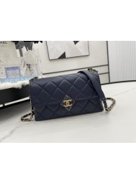 Replica Chanel Flap Lambskin Shoulder Bag AS2557 dark blue HY5793zR45