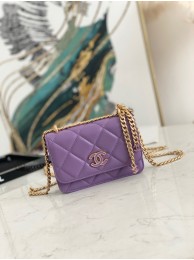 Replica Chanel Flap Lambskin small Shoulder Bag 81185 purple HY2870Fi42
