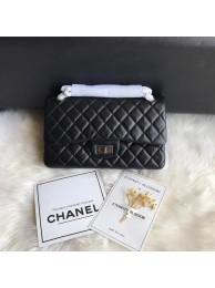 Replica Chanel Flap Original Cowhide Leather 30225 black Silver chain HY25191KG80