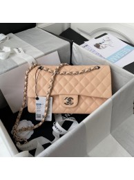 Replica Chanel Flap Shoulder Bag Grained Calfskin A01112 silver-Tone Metal Apricot HY19491ec82