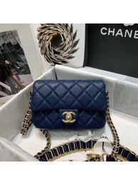 Replica Chanel Flap Shoulder Bag Original leather AS2482 dark blue HY1600HB48