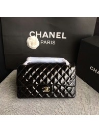 Replica Chanel Flap Shoulder Bags Black Original Patent Leather CF1112 Silver HY1001cK54