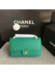 Replica Chanel Flap Shoulder Bags Green Original Calfskin Leather CF1112 Gold HY7894ED66