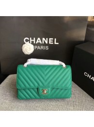 Replica Chanel Flap Shoulder Bags Green Original Calfskin Leather CF1112 Silver HY20305VA65