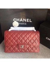 Replica Chanel Flap Shoulder Bags Marroon Original Calfskin Leather CF1113 Silver HY1504Yn66