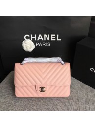 Replica Chanel Flap Shoulder Bags Pink Original Calfskin Leather CF1112 Silver HY22542XB19
