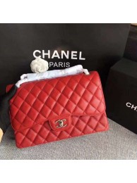Replica Chanel Flap Shoulder Bags Red Original Calfskin Leather CF1113 Silver HY5778TN94