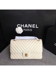 Replica Chanel Flap Shoulder Bags White Original Calfskin Leather CF1112 Gold HY18755HB48