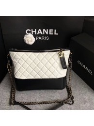 Replica Chanel Gabrielle Shoulder Bag Original Calfskin Leather A93842 Black&White HY14469iF91