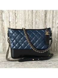 Replica Chanel Gabrielly Calf Leather Shoulder Bag 93824 Blue HY13956hD86