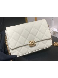 Replica Chanel Grained Calfskin Shoulder Bag AS3103 white HY16246Ac56