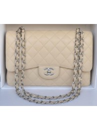 Replica Chanel Jumbo Double Flaps Bag Apricot Cannage Pattern A36097 Silver HY5916Sf59