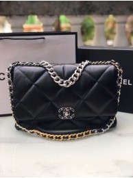 Replica CHANEL Lambskin 19 Flap Bag AS1162 black HY24128BJ25