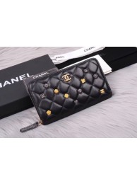 Replica Chanel Lambskin & Gold-Tone Metal A81611 black HY13083EO56