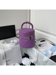 Replica Chanel lambskin top handle bag AP2730 Purple HY6790rH96