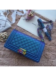 Replica Chanel Le Boy Flap Shoulder Bag Cannage Patterns F67086 Blue HY24907BB13