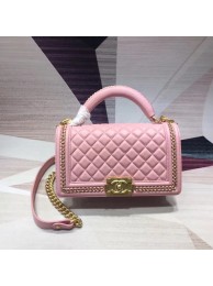 Replica Chanel Leboy Original leather Shoulder Bag H67086 pink & gold -Tone Metal HY16104Yn66
