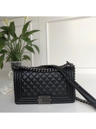 Replica Chanel Leboy Original Sheepskin leather A67086 black & gun-Tone Metal HY2443ij65