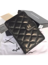 Replica Chanel Matelasse Bi-Fold Wallet Black Sheepskin Leater A48667 Silver HY20991Ac56