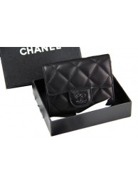 Replica Chanel Matelasse Wallet Original Sheepskin Leater A50082 Black HY5884Yn66