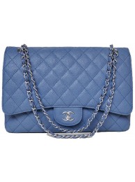Replica Chanel Maxi Quilted Classic Flap Bag Blue Cannage Patterns A58601 Silver HY9904Jw87