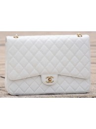 Replica Chanel Maxi Quilted Classic Flap Bag White Cannage Pattern A58601 Gold HY5230DY71