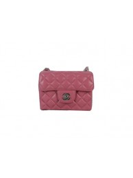 Replica Chanel mini Classic Flap Bag Peach Sheekskin CHA1115 Silver HY25599Jw87