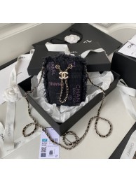 Replica Chanel mini Drawstring Bag Denim AP2603 dark blue HY20017Xe44