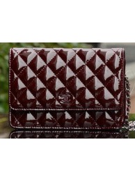 Replica Chanel mini Flap Bag Burgundy Patent Leather A33814 Silver HY13004ED66