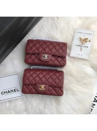Replica Chanel mini flap bag Grained Calfskin A1116 Burgundy HY18192Xe44