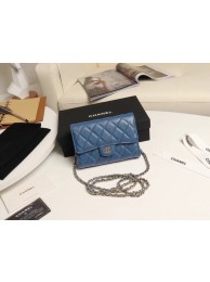 Replica Chanel mini flap bag Grained Calfskin A84512 blue HY24906hD86