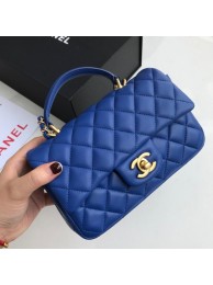 Replica CHANEL mini flap bag with top handle AS2431 blue HY8535HB48